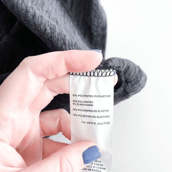 Nola Women's Heathered Draped Neck Open Front Knit Cardigan Gray Black Size 22 - Picture 4 of 7